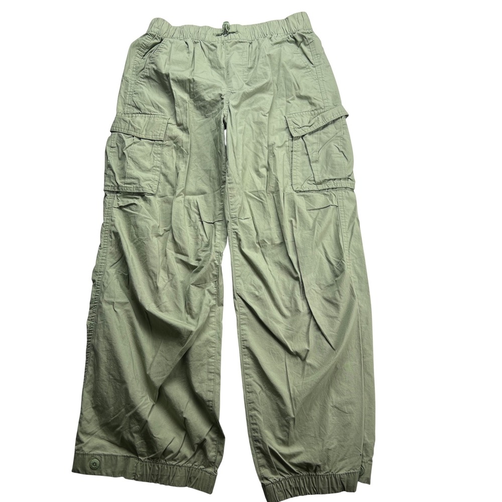 Gap Kids XL 12 Husky Sage Green Cargo Pants Elastic Waist Joggers Utility